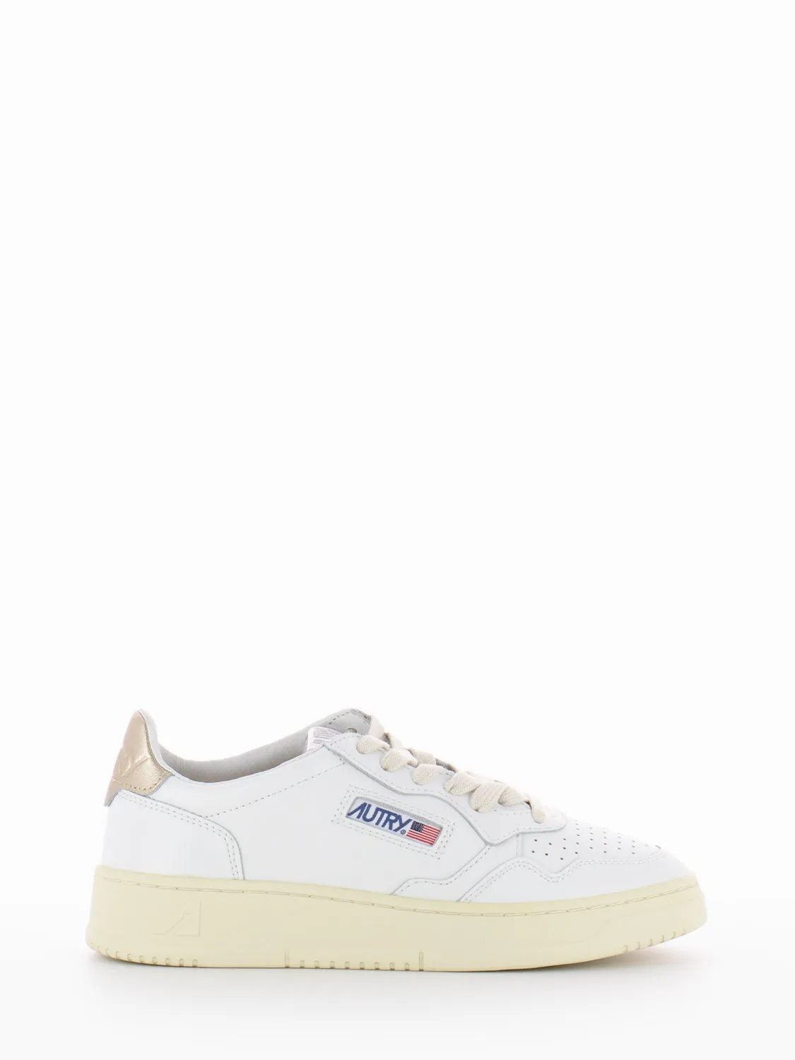 01 low pelle / pelle bianco / oro