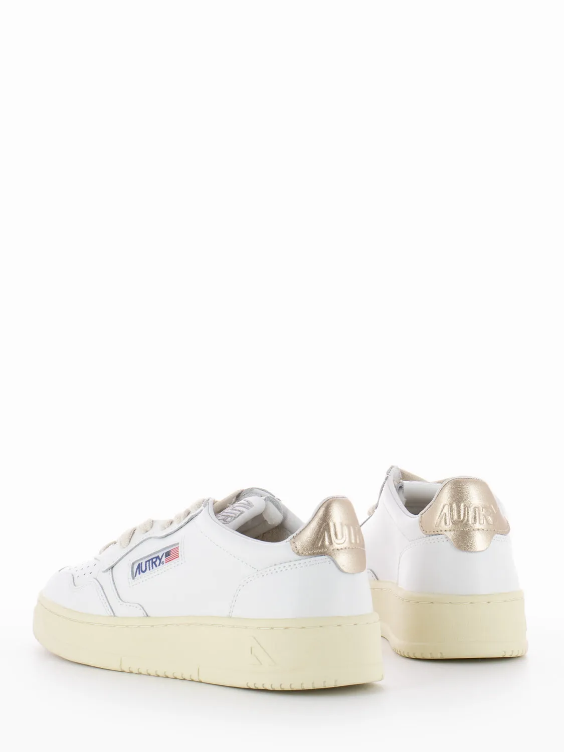 01 low pelle / pelle bianco / oro