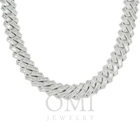 10K GOLD BAGUETTE DIAMOND 15MM PRONG CUBAN LINK CHAIN 27.04 CT