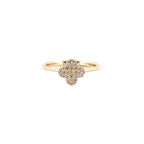 14K Gold Pavé Clover Diamond Band