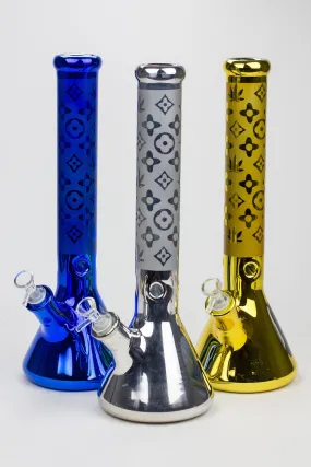 16" Luxury pattern 7 mm metallic beaker bong