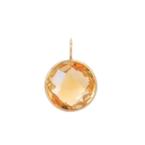 18K Gold Citrine Pendant