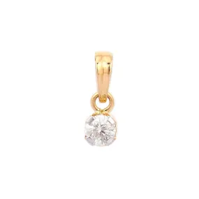 18K Gold Solitaire Pendant