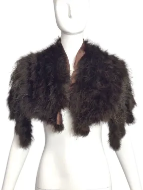 1930s Brown Feather Capelet