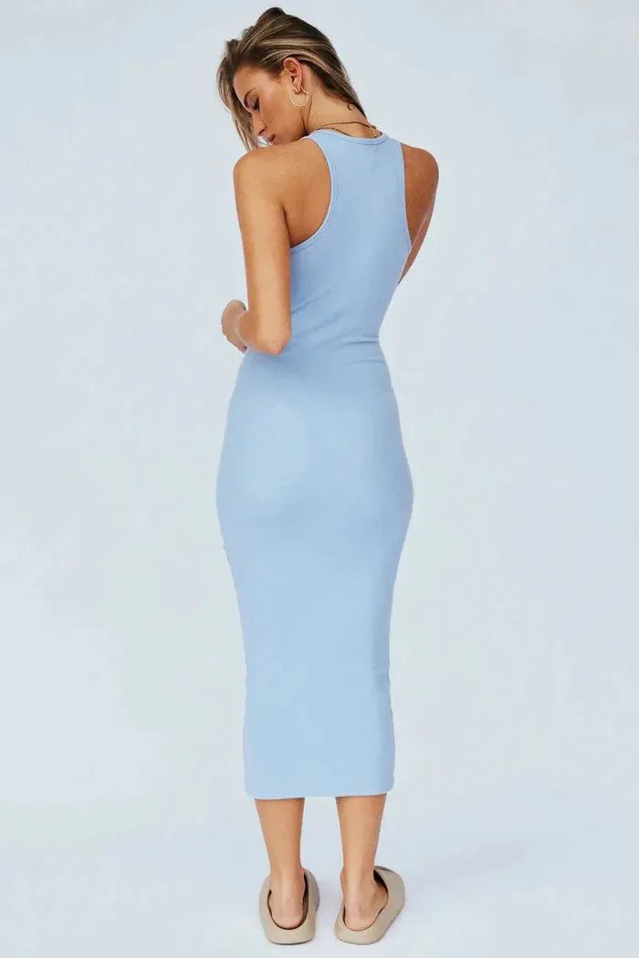 Ace Rib Dress - Blue