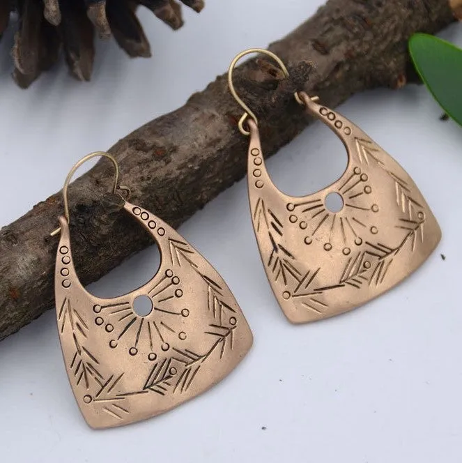 Antique Carving Fusion Style Drop and Dangle Earring - 3 Colors