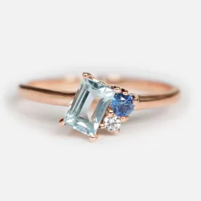 Aquamarine Sapphire Diamond Ring Tiphaine