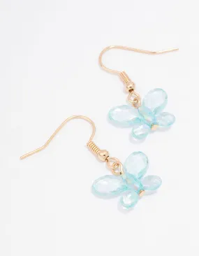 Blue Butterfly Drop Earrings