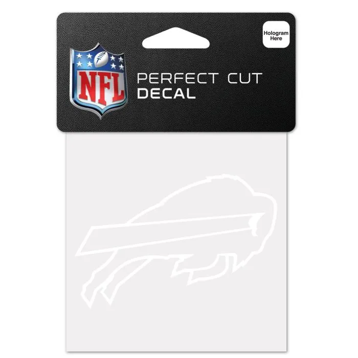 BUFFALO BILLS PERFECT CUT WHITE DECAL 4 X 4