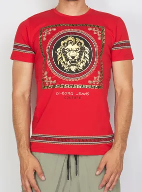 Buyer's Choice T-Shirt - Greek Lion - Red - 3473 01