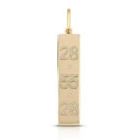 Diamond Vertical Date Nameplate Charm