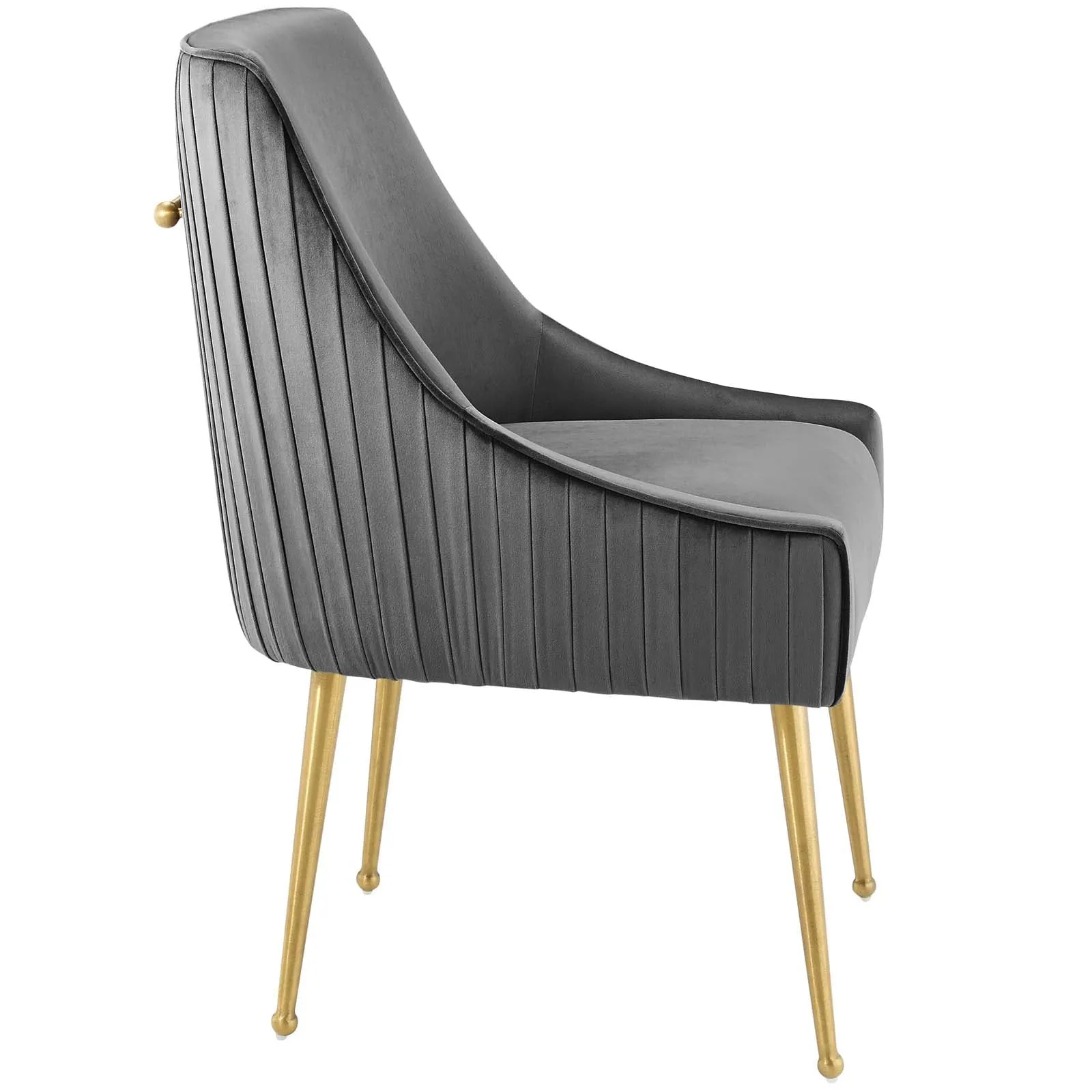 Discern Pleated Back Upholstered Performance Velvet Dining Chair