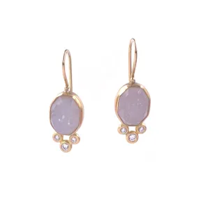 Druzy and Diamond Earrings