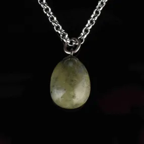 Edwardian Style Silver Connemara Marble Pendant Necklace