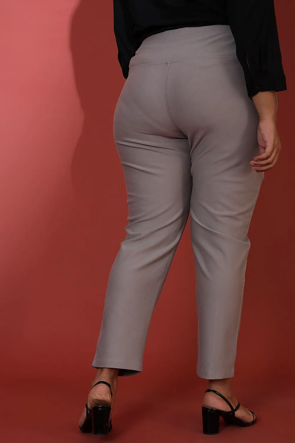 English Grey Crease Seam Tummy Tucker Pants