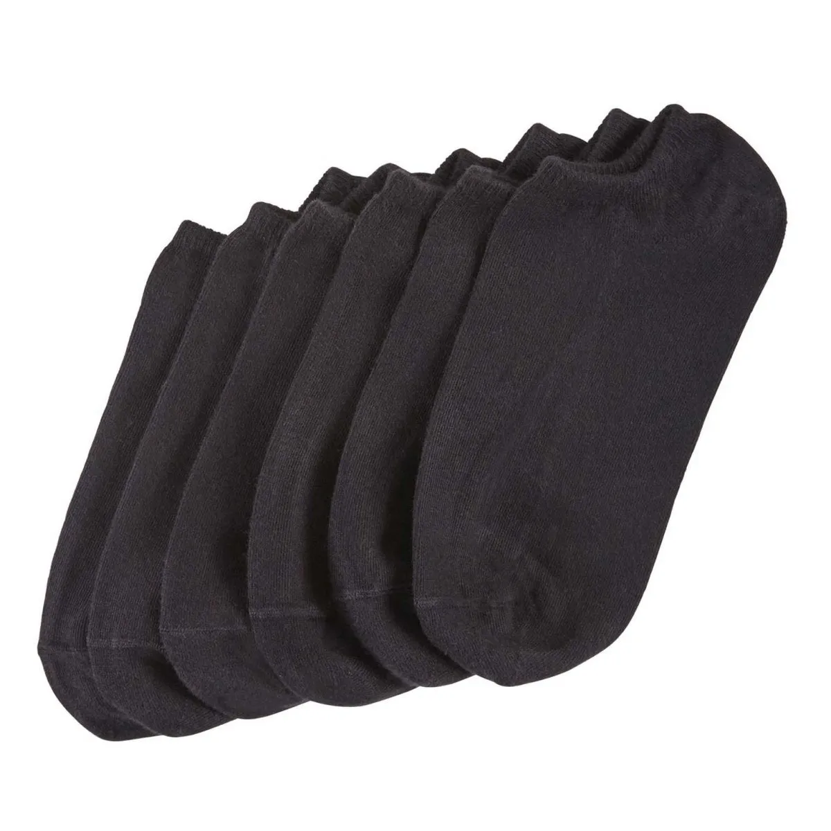 Hue Women's 6421 No Show 6 Pack Liner Socks Black