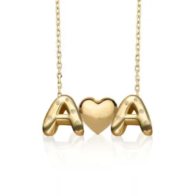 Inlay Diamond Helium Couples Necklace