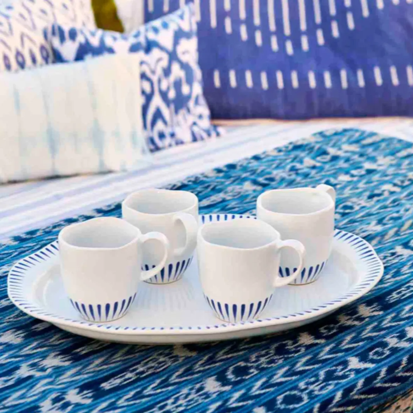 Juliska Sitio Stripe Delft Blue Mug