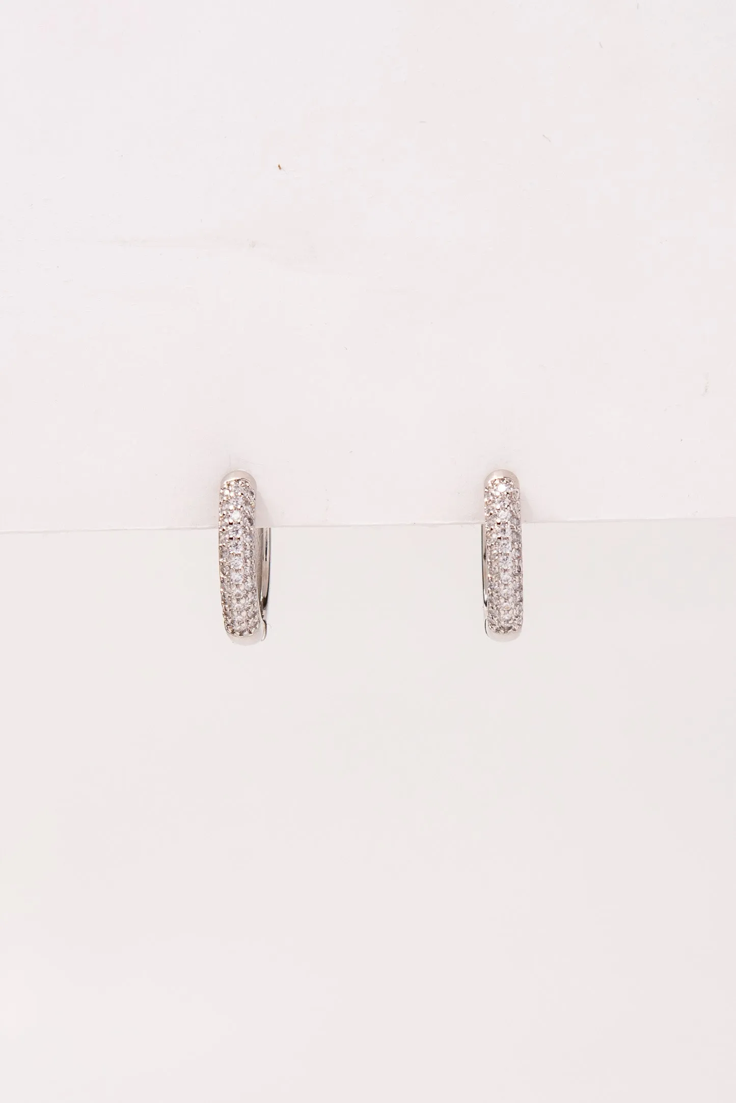 Kailani CZ Diamond Huggie Hoops - Silver