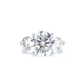 Lovetta 6 Carat Lab Grown Diamond Engagement Ring.Three Stones.  IGI Certified