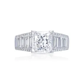 Macie 3 Carat G VS2 Princess Cut Diamond Engagement Ring in 18 Karat White Gold