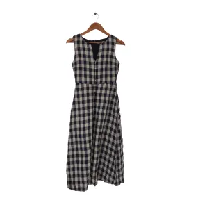 Mango Navy Checked Sleeveless Dress | Like New |