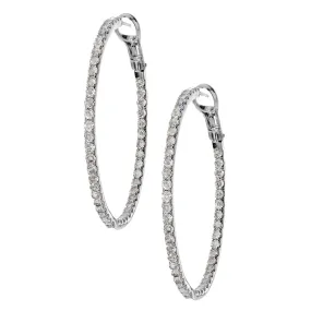 Mary Hoops Silver Diamond 2mm