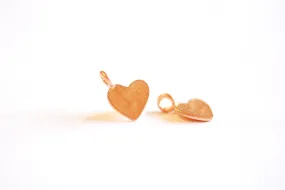 Matte Pink Wholesale Rose Gold Vermeil Hammered Heart Charm- 18k gold plated Sterling Silver Heart Charm Pendant, Gold Heart, Stamping Heart, 121