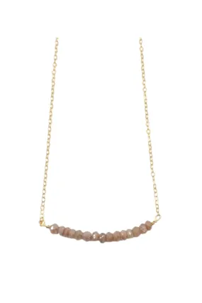 Michelle Bar Necklace in Peach Moonstone