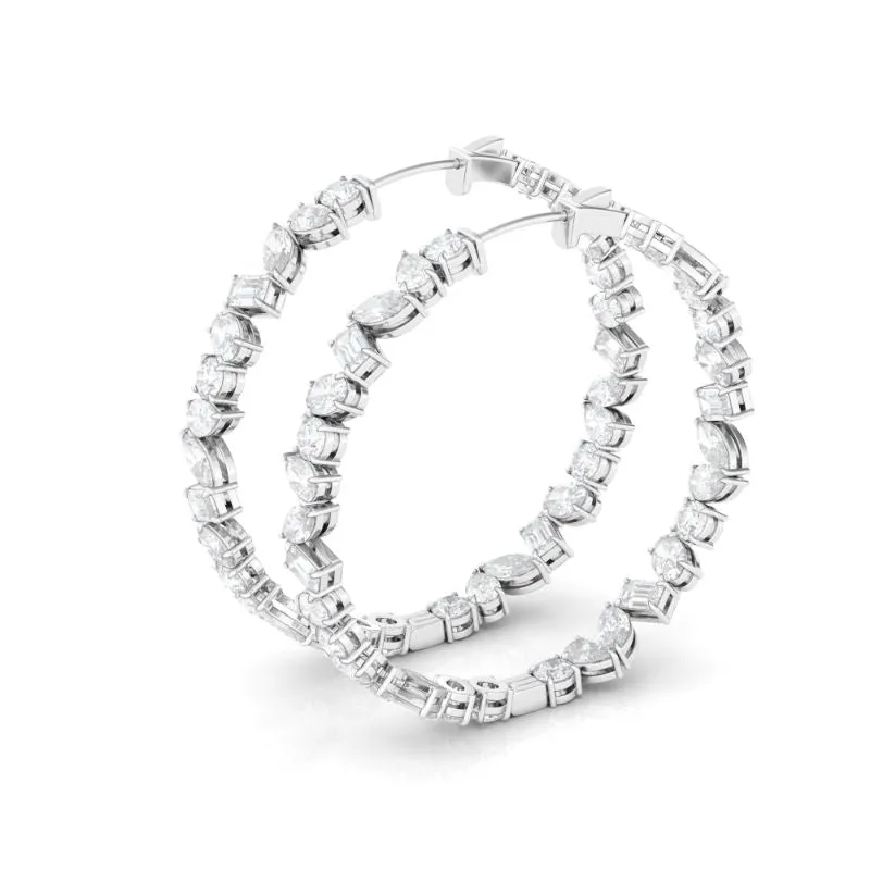 Mixed Shape Diamond Hoops