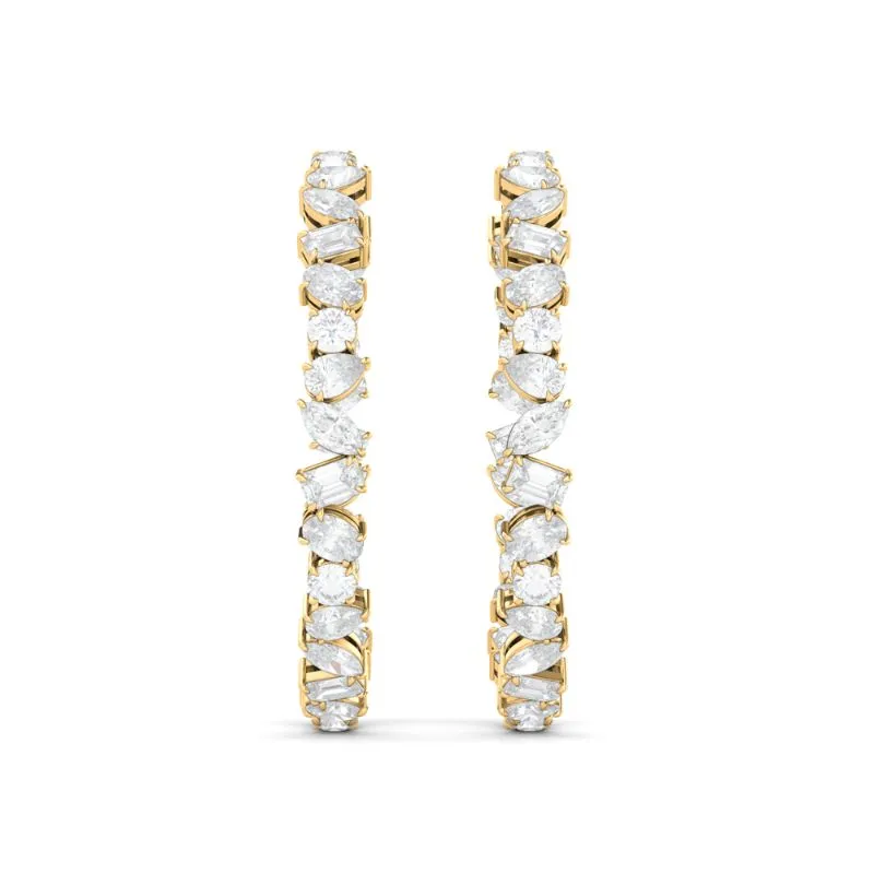 Mixed Shape Diamond Hoops