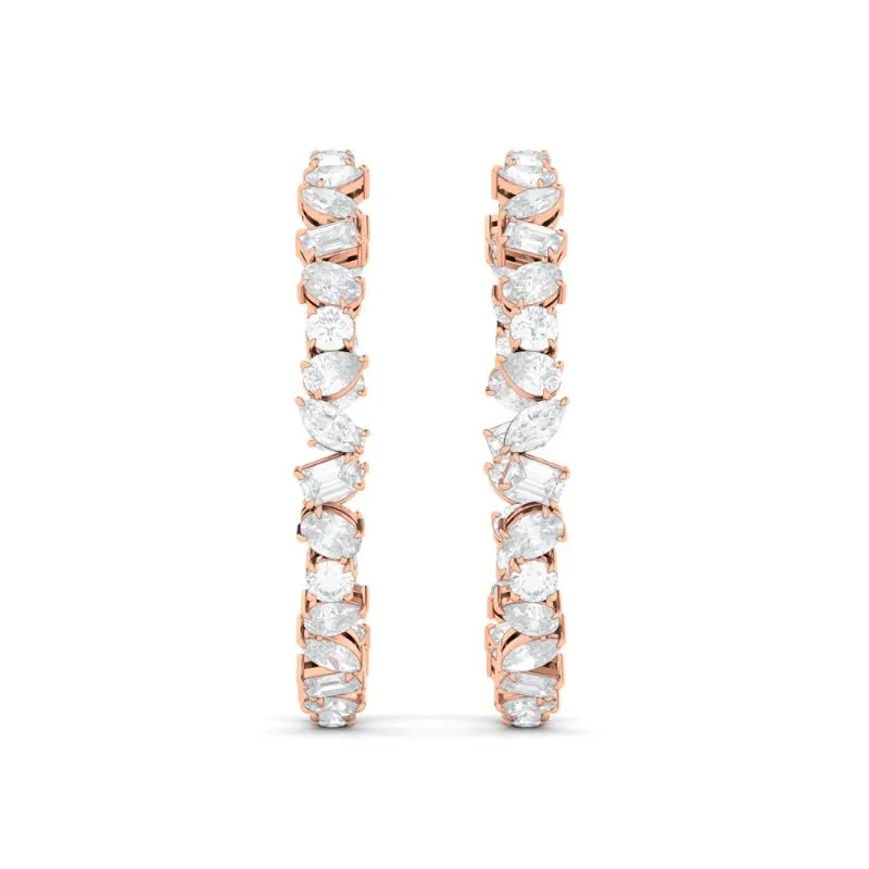 Mixed Shape Diamond Hoops