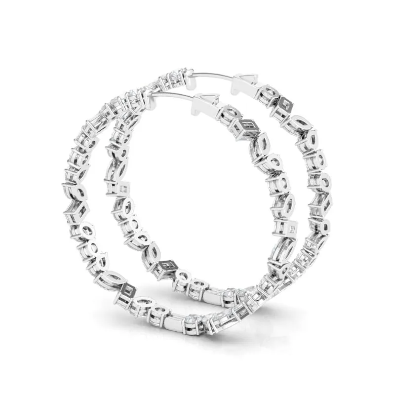 Mixed Shape Diamond Hoops