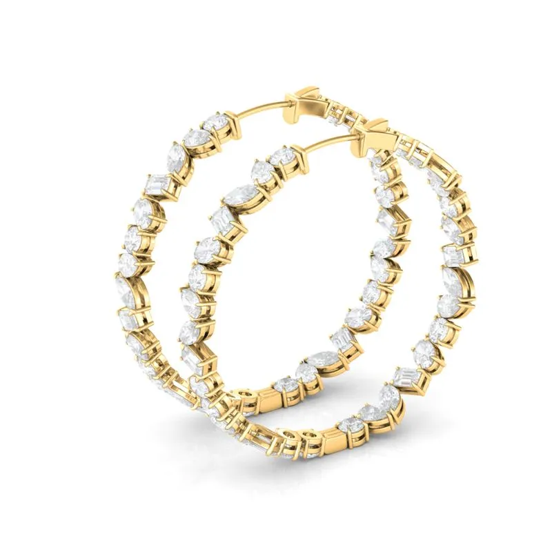 Mixed Shape Diamond Hoops