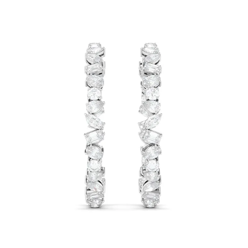 Mixed Shape Diamond Hoops