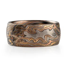 Mokume Gane Kazaru Ring in Twist Pattern