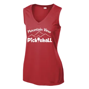 Mountain View Pickleball Club | Women’s Sleeveless Athletic Shirt | 100% Polyester