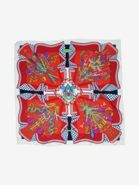 Multi printed silk scarf