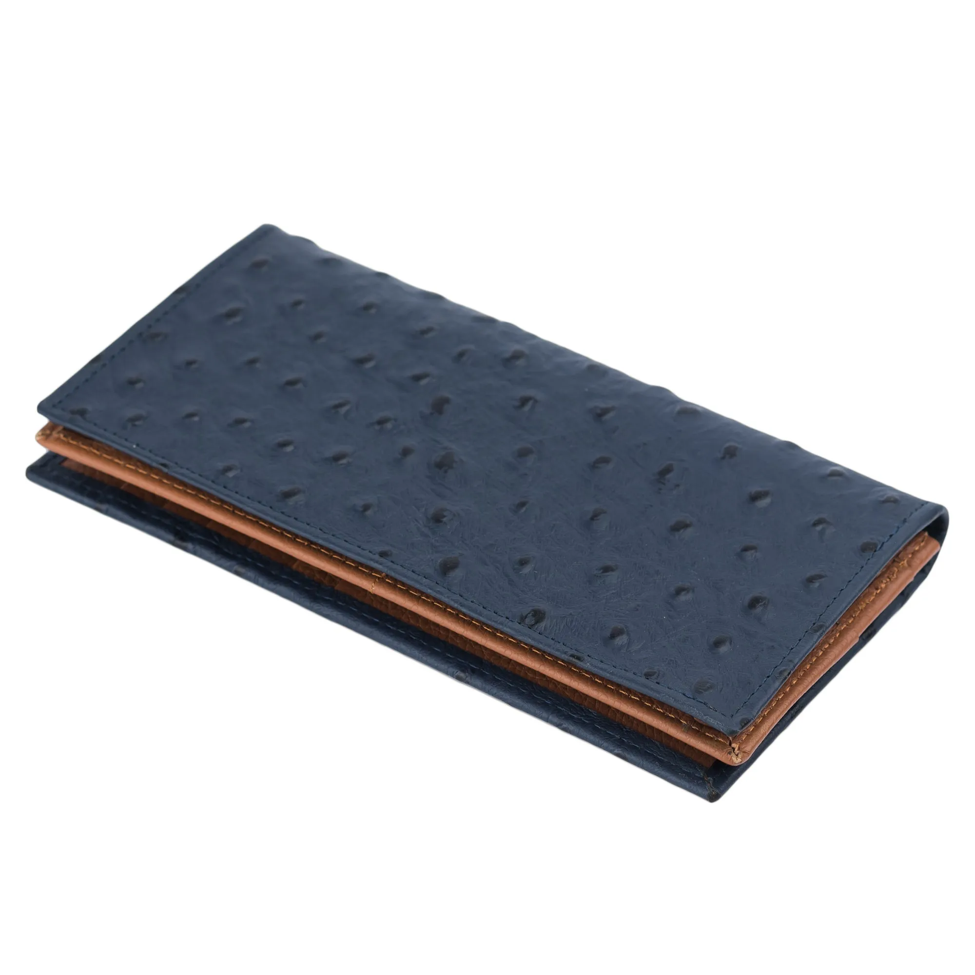 Ostritch Print Bi-Fold Wallet-Navy