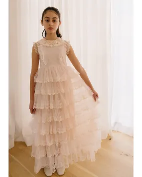 PETITE AMALIE Soleil Crochet Collar Tulle Gown