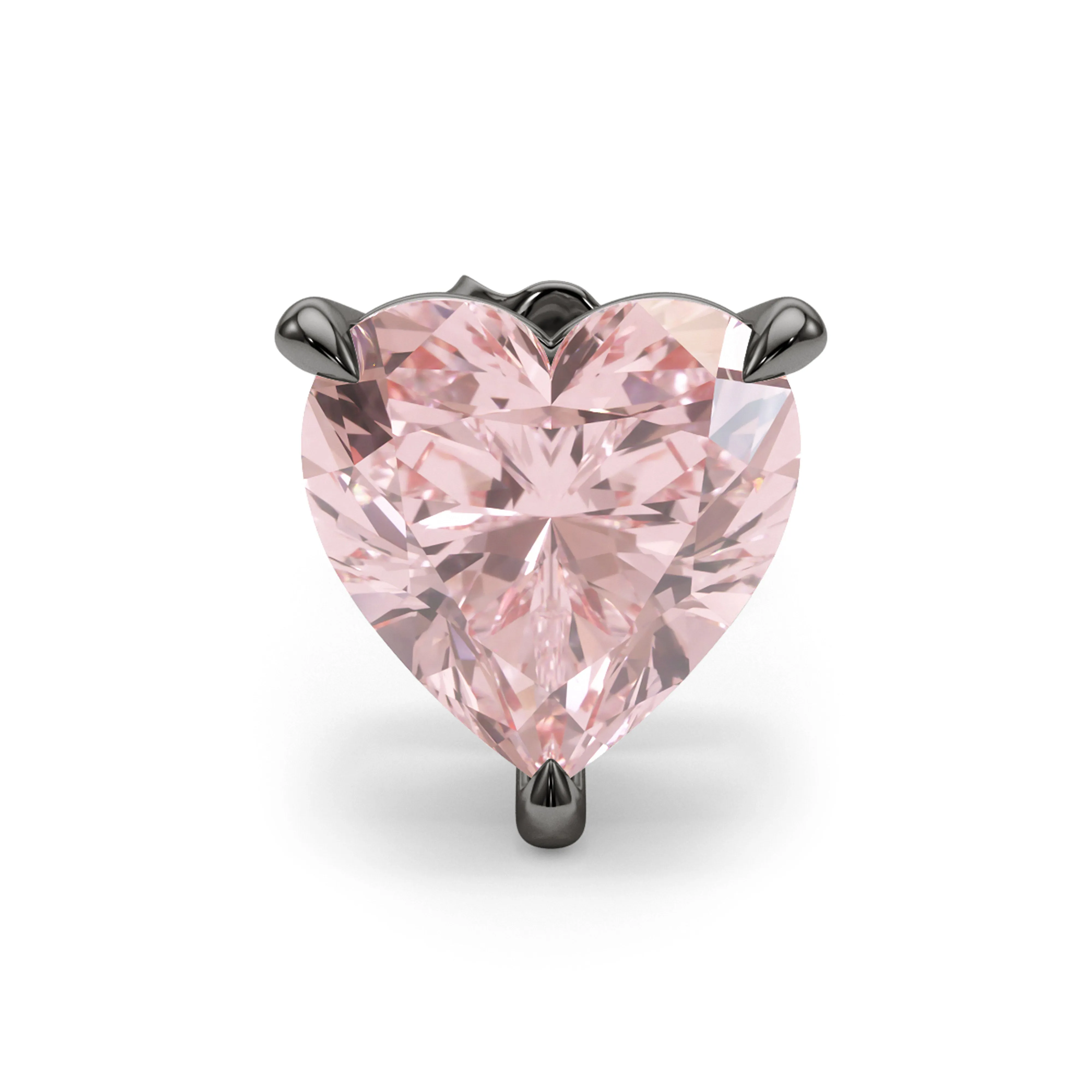 Pink Diamond Heart Shape Studs