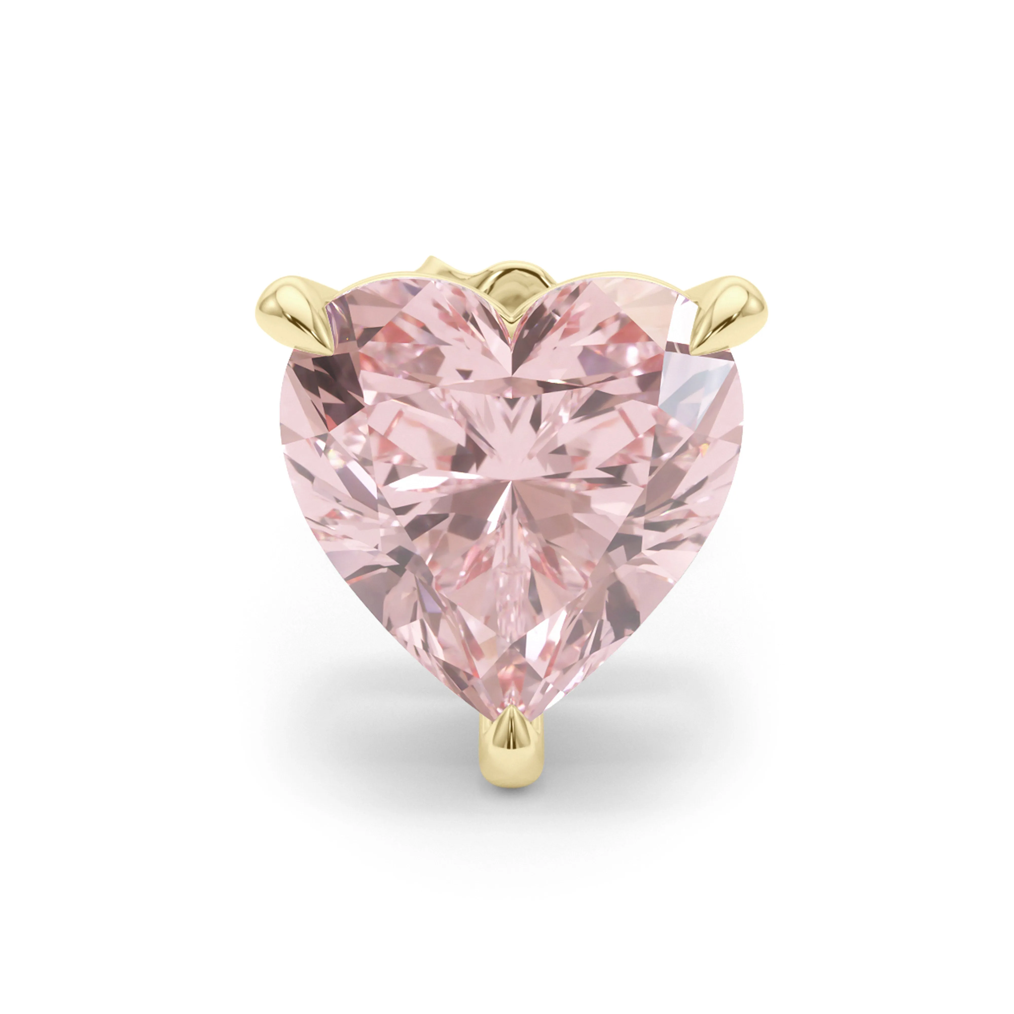 Pink Diamond Heart Shape Studs