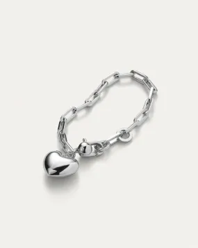 PUFFY HEART BRACELET (SILVER) - JENNY BIRD