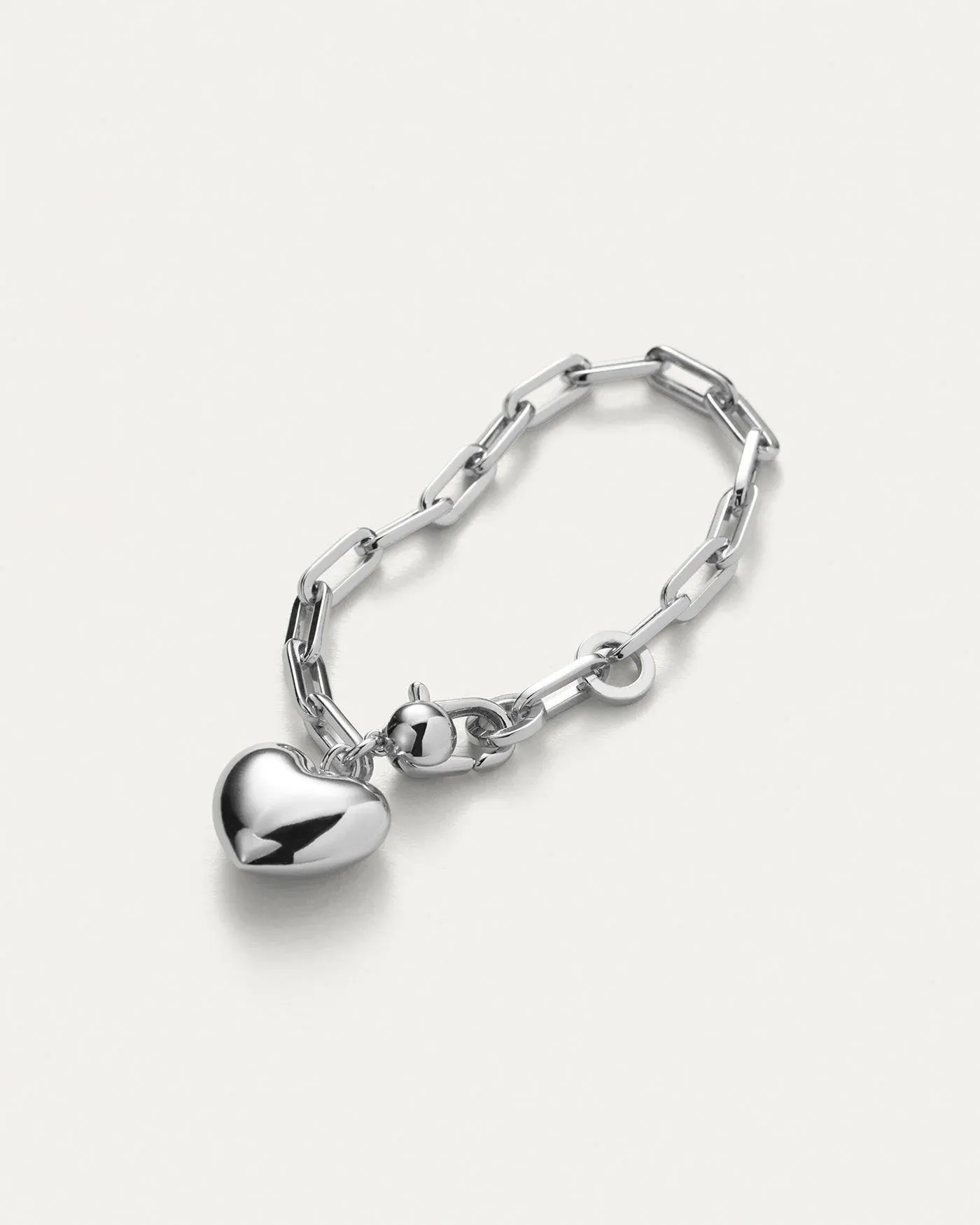 PUFFY HEART BRACELET (SILVER) - JENNY BIRD