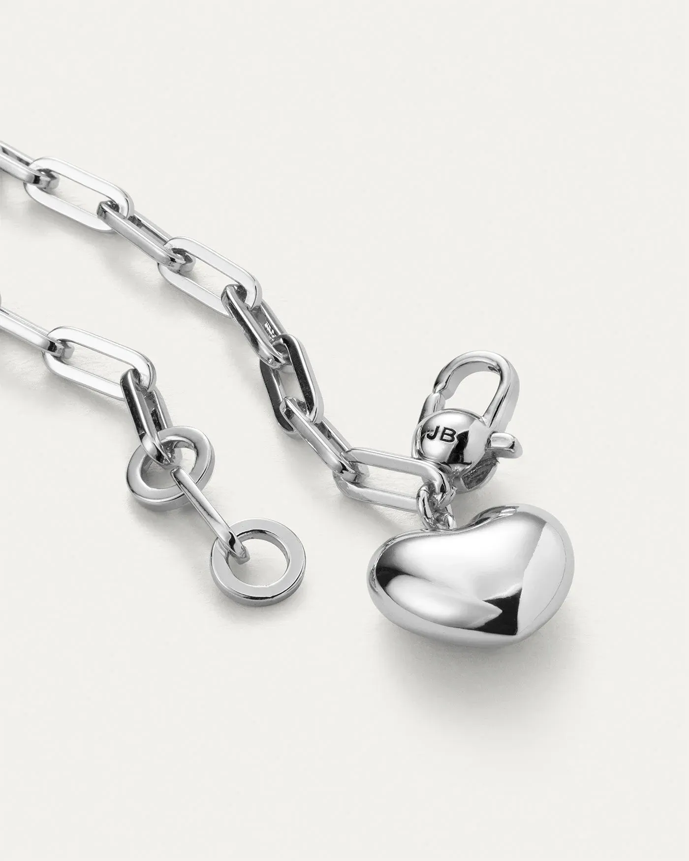 PUFFY HEART BRACELET (SILVER) - JENNY BIRD