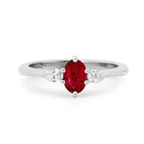 Ruby and Diamond Trilogy Ring