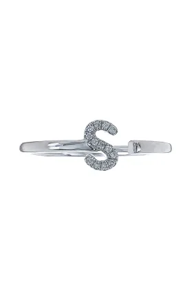 S Diamond Single Initial Ring