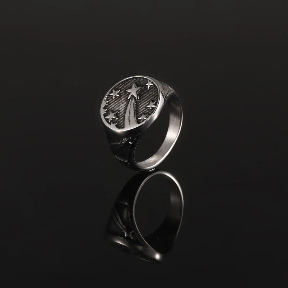 Shooting Star Signet Ring - Silver