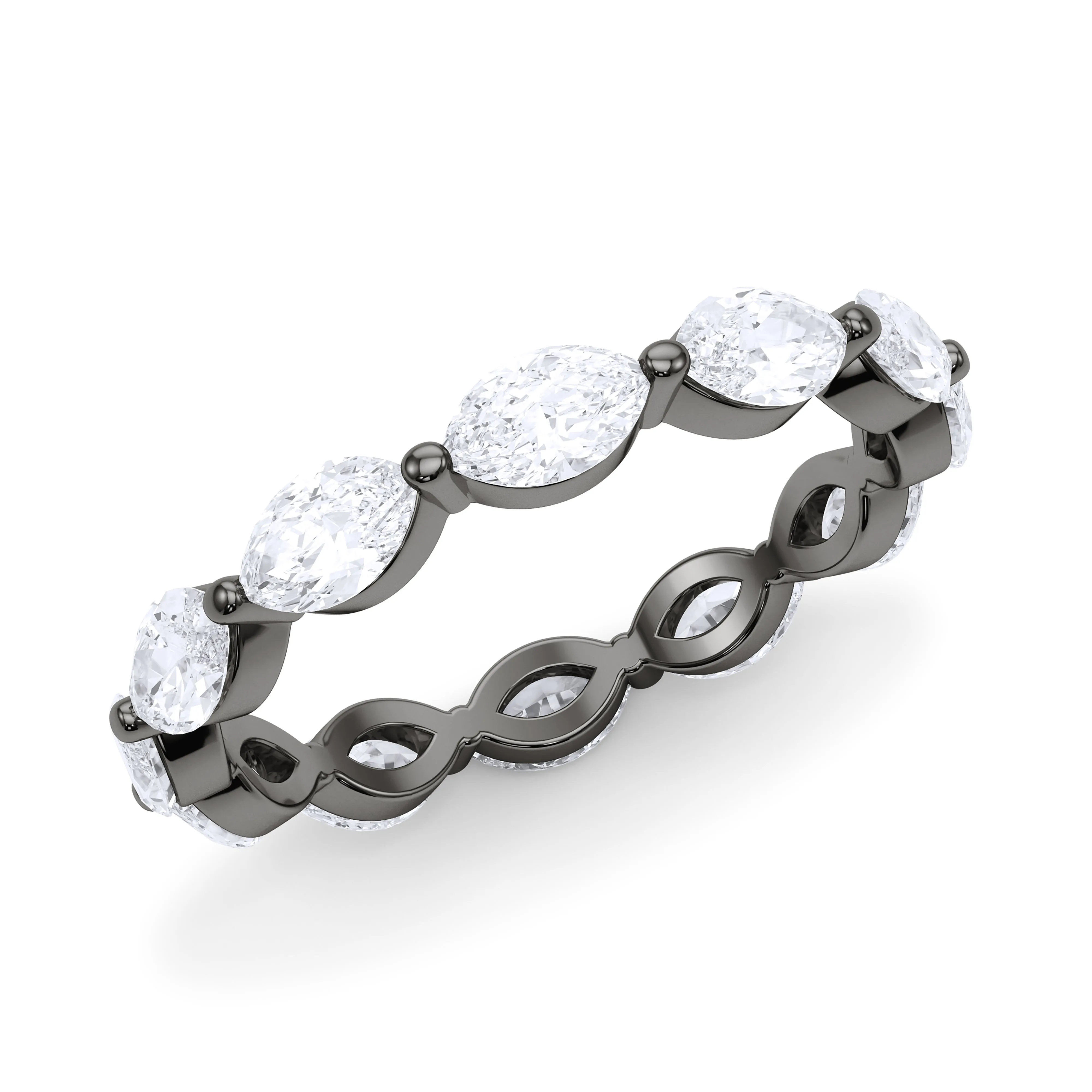 Sideways Marquise Diamond Eternity Band