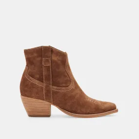 SILMA BOOTIES DK BROWN SUEDE